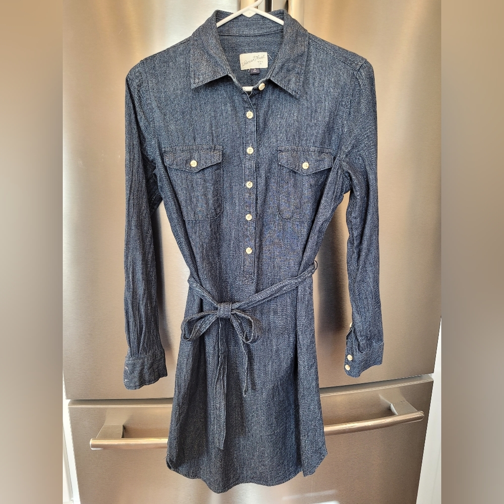 Cute "Universal Thread" Lightweight Blue Denim Shirt Dress w/belt, XS - Picture 1 of 8